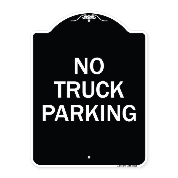 Signmission No Parking No Truck Parking Heavy-Gauge Aluminum Architectural Sign, 24" x 18", BW-1824-23661 A-DES-BW-1824-23661 - main